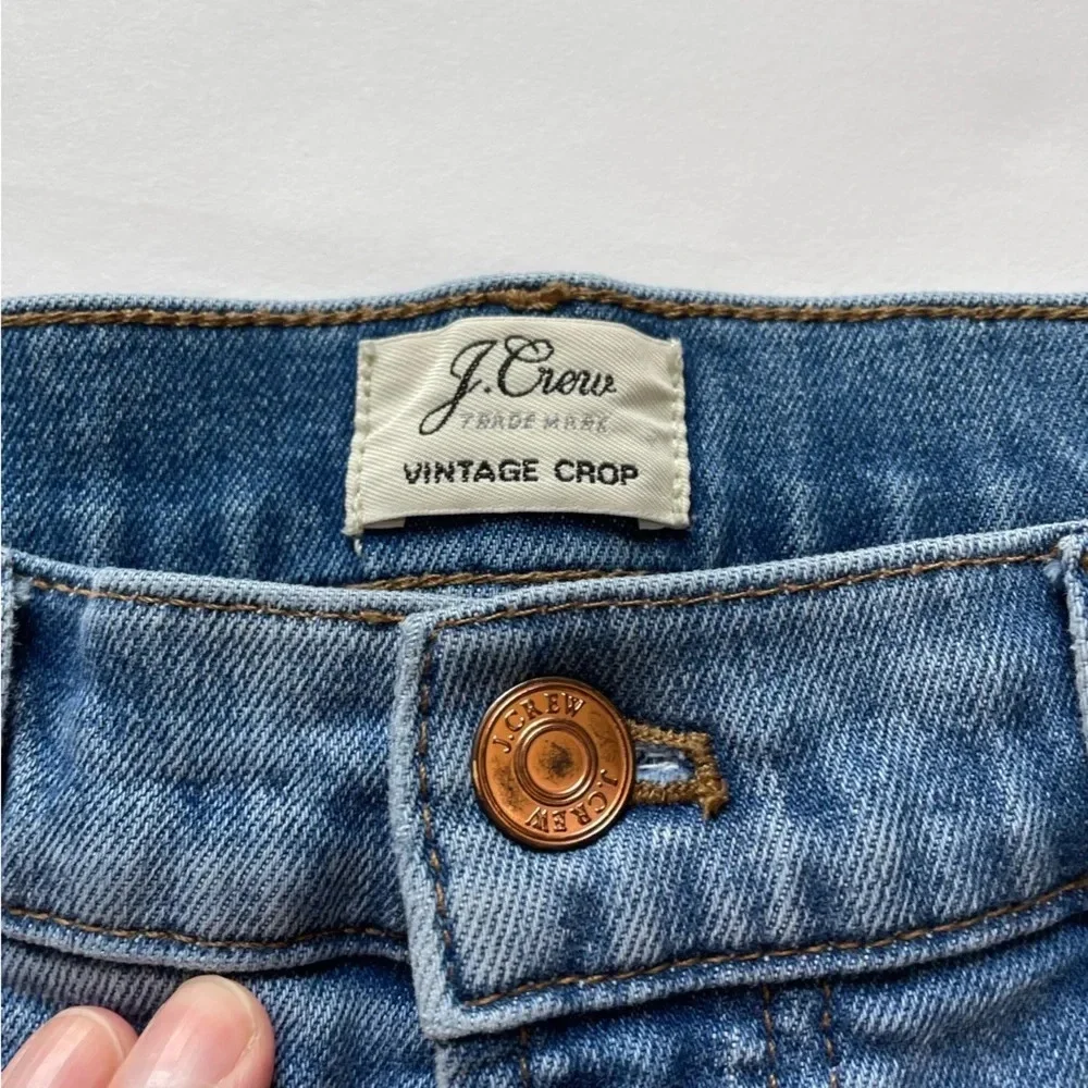 J. Crew High Rise Distressed Vintage Cropped Jeans Size 29